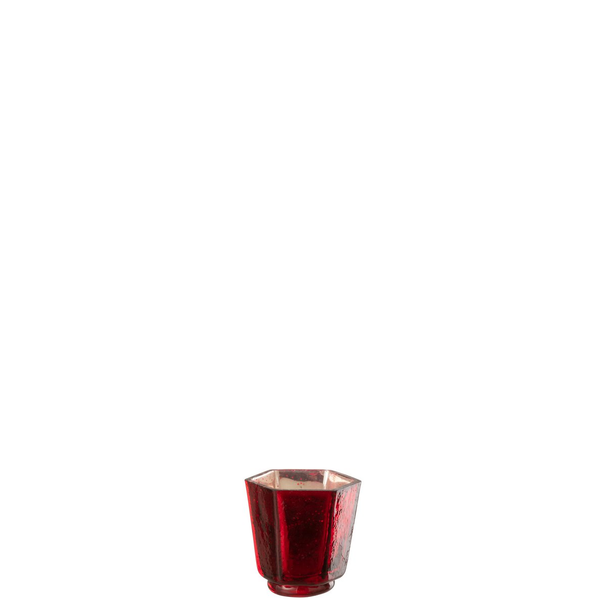 Bougeoir J-Line Heptagon en verre rouge - détail du matériau