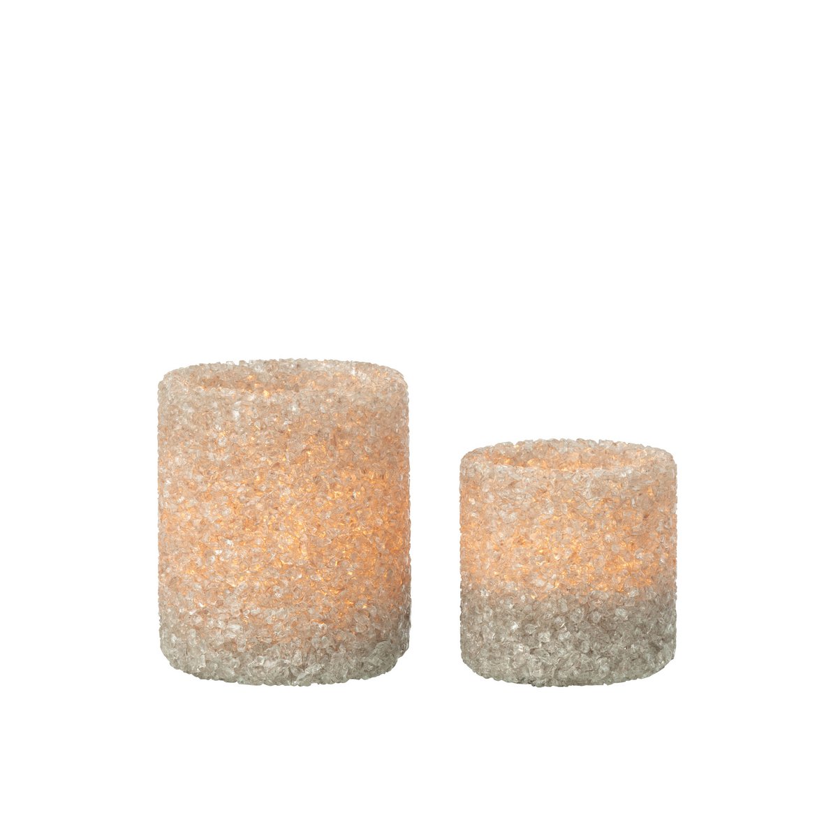 Photophore J-Line Stone gris et blanc, vue de face