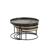 Ensemble de trois tables J-Line Round, style moderne