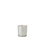 Bougeoir Leaf J-Line en verre blanc, vue de face
