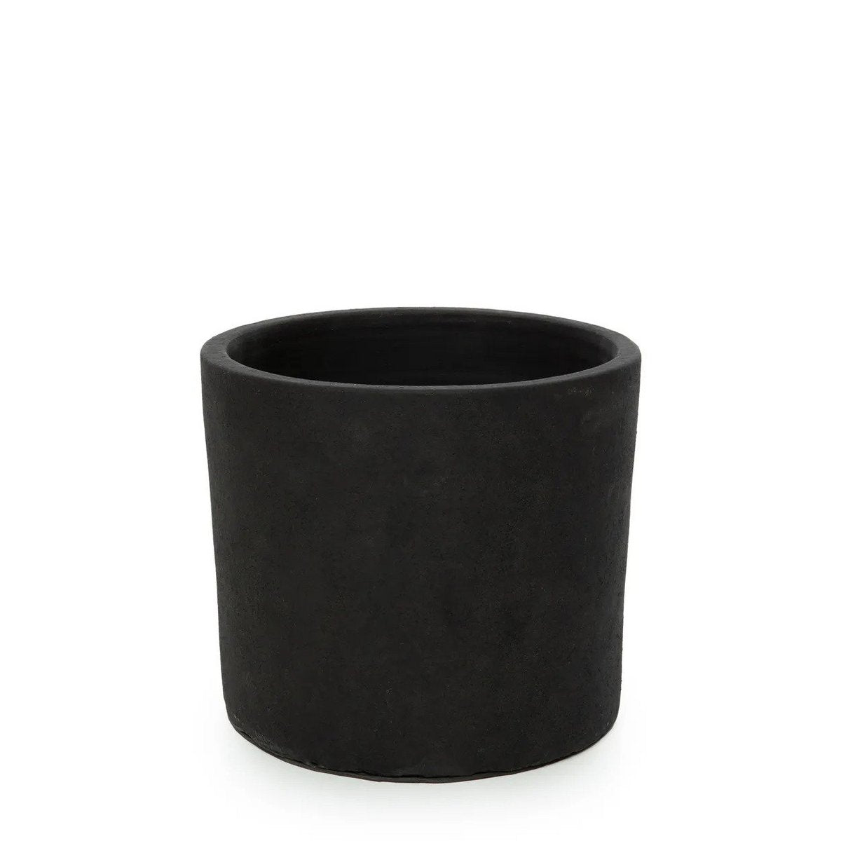 Vue latérale de la jardinière Charcoal Low en teck