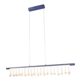 Lampe à pendentif LED "nobilis" longueur d'environ. 100 cm, en métal et en plastique en gris, avec des LED fermement construites, l'éclairage pour le salon, la salle à manger ou le bureau