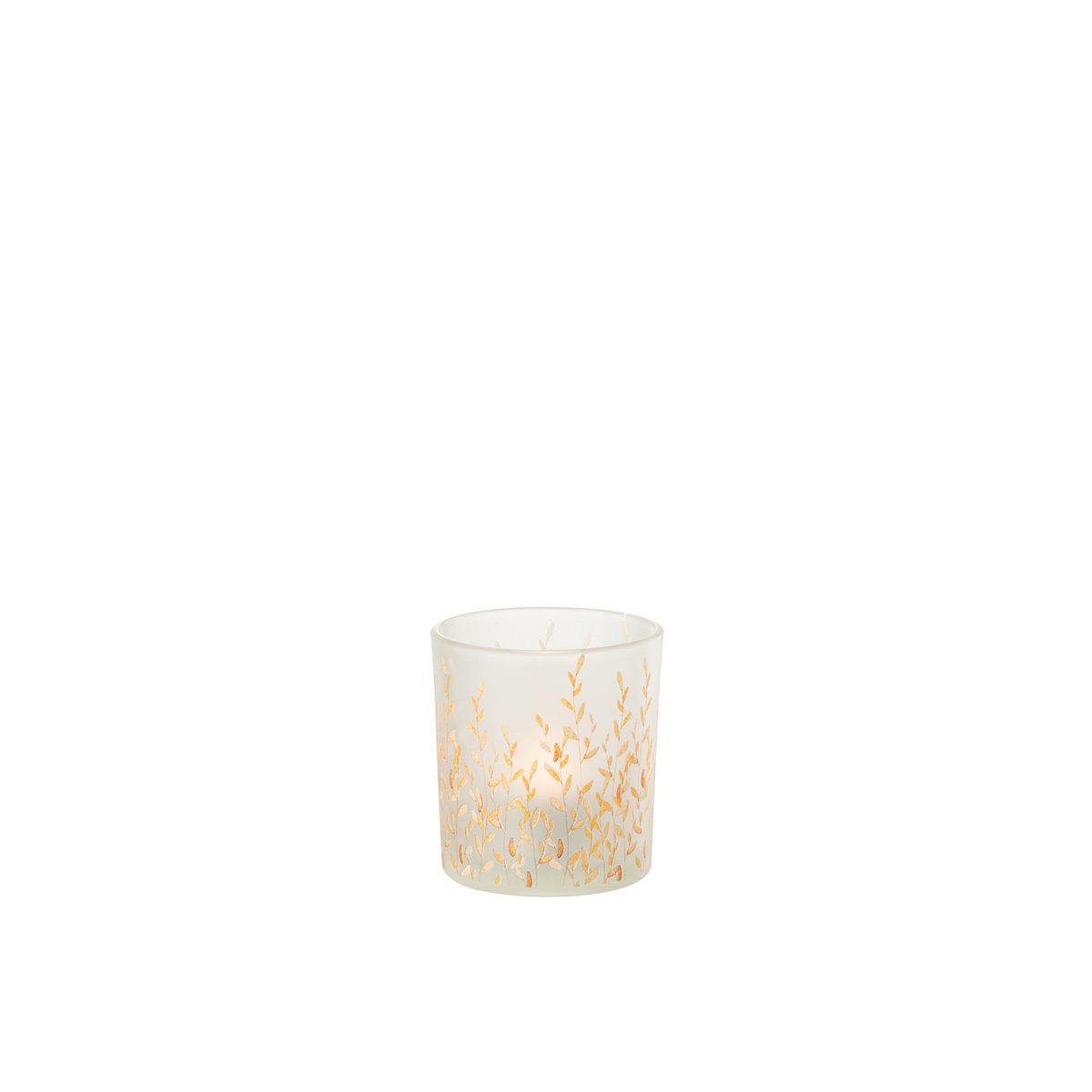 Support T-Light Sally en verre orange, vue de face