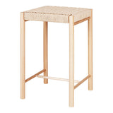 Abano Chaise de comptoir – Naturel, Bois de Peuplier/Corde de Papier, 42 x 42 x 66,5 cm