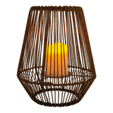 Lampe solaire LED "Plasto" Ø 26 cm à l'extérieur en métal brun et en plastique