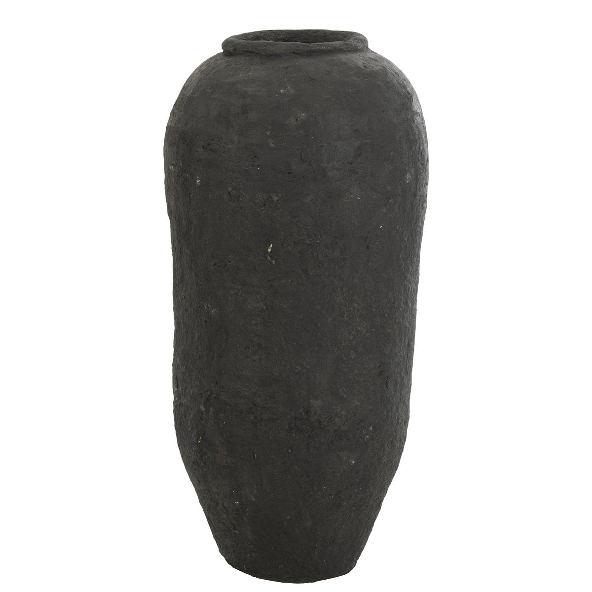 Vase noir en papier mâché J-Line de 99 cm de haut, vue de face