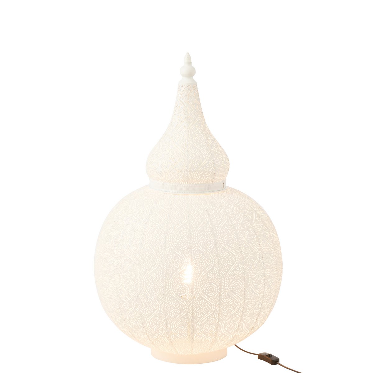 Lampe J-Line Aladin en métal blanc, vue de face