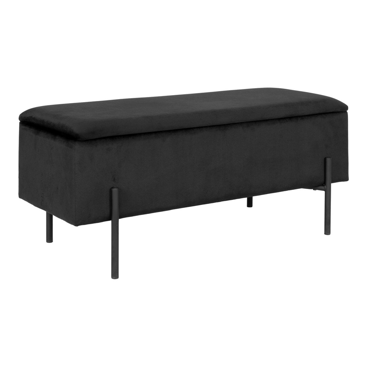 Détail du tissu en velours noir du banc Watford