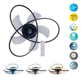 Le plafond LED moderne "Riccio", y compris le ventilateur, la fonction de lumière nocturne, la gradation et le réglage de la température de la lumière, est équipé de LED fermement installées et dispose d'un Øvon 58 cm approximatif.