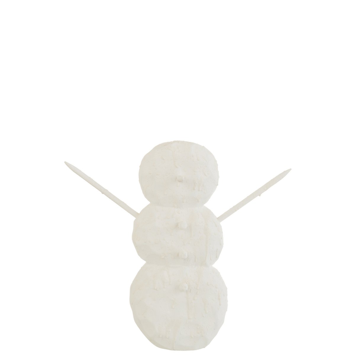 Figurine Bonhomme de Neige en bois blanc, élégante et festive