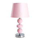 Lampe de table en céramique "Araga" 36 cm de haut, lampe de table en métal, en céramique, avec des lames de texte, rose, avec socket E14, éclairage pour salle à manger, salon, couloir ou bureau,