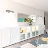 Lampe murale LED "Dubaï", lampe murale moderne en aluminium et en plastique avec des LED fermement construites, 45 cm de long ou de haut. Idéal pour l'éclairage des zones d'entrée, des couloirs, pour structurer les grandes surfaces murales