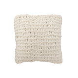 Coussin J-Line tricoté en rose et blanc, vue de face