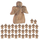 Decof Figure Angel Wooden Figure 15x13cm Master Box 36 Pieces de décoration de Noël Lucky Angel Wood Mango