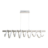 La lampe suspendue LED "Belleza", lampe à pendule en métal moderne et le plastique en nickel Matt et White, avec des LED fermement construites, 100 cm de long. L'éclairage idéal pour le salon, la salle à manger ou la cuisine.