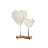 J-Line décoration Coeur sur pied - bois - blanc - grand