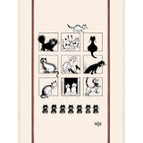 Grand torchon Dubout Galerie de chats Ecru 60 x 80