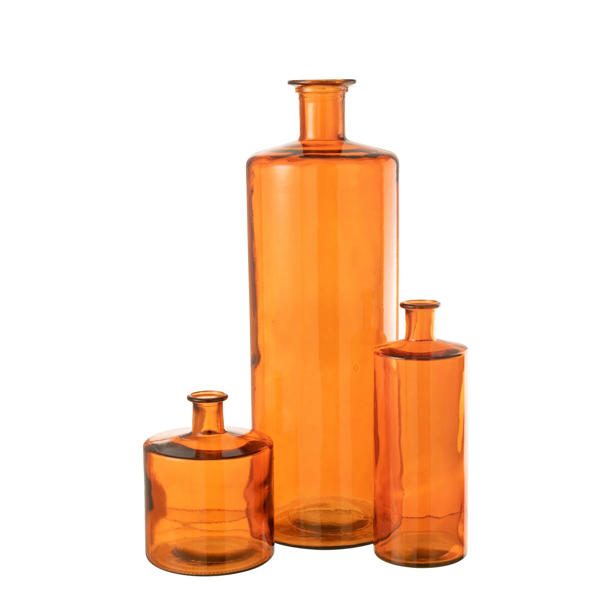 Vase large J-Line en verre orange, vue de face