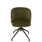 Chaise J-Line en velours vert foncé vue de face