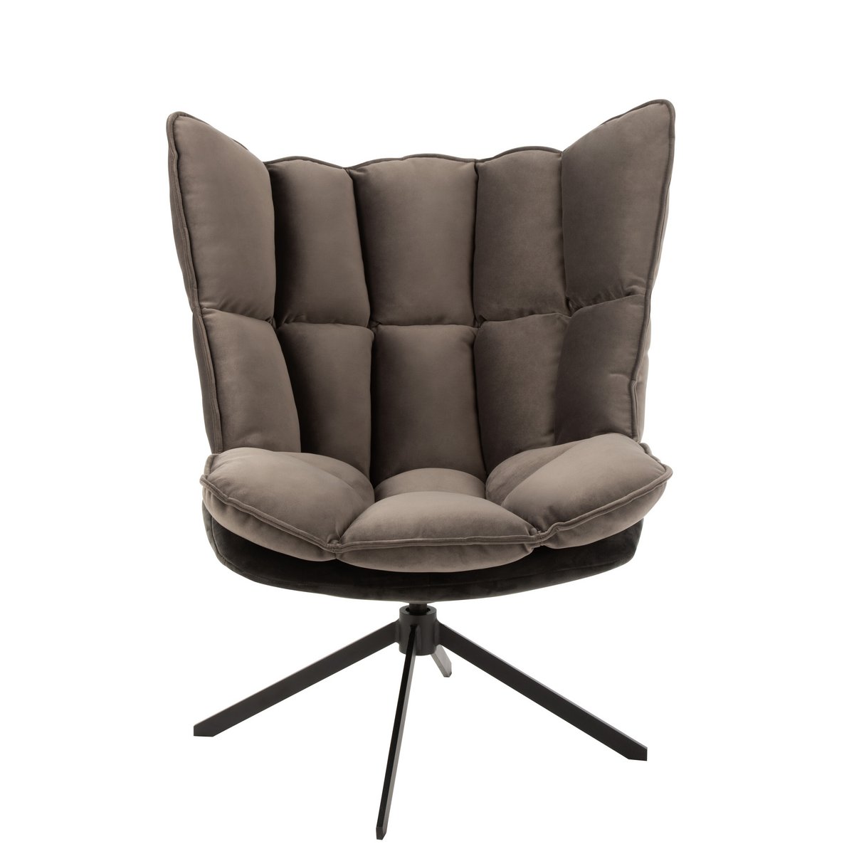 Chaise Relax J-Line en gris avec coussin sur structure métallique