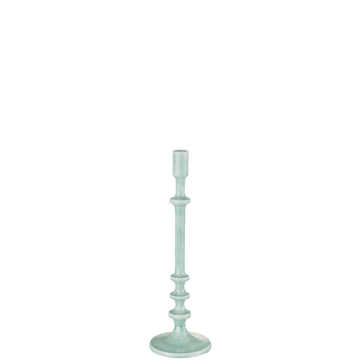 Bougeoir J-Line Classic en aluminium bleu, vue de face