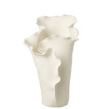 Vase J-Line Helix Irregular en céramique blanche, vue de face