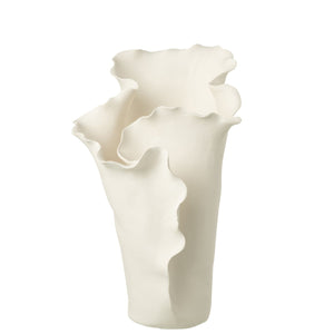 Vase J-Line Helix Irregular en céramique blanche, vue de face