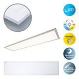 Panneau LED lampe au plafond "Nico", lampe au plafond métallique fonctionnelle et le plastique en blanc, avec des LED fixes et de nombreuses fonctions, idéales pour le bureau, la pratique ou l'atelier, environ 119,5 cm de long