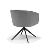 Fauteuil Cocoon Tissu Sahara Gris - Piètement Rotatif 360 Noir