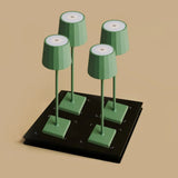 Lot de 4 lampes à poser rechargeables vertes Wouter Sage avec station