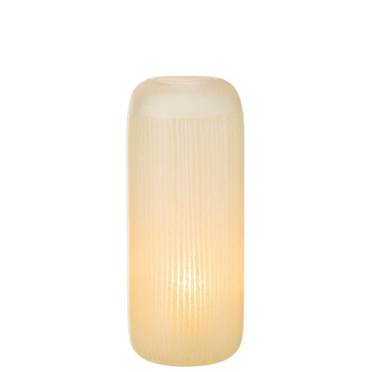 Vase J-Line Stripes en verre jaune clair, vue de face
