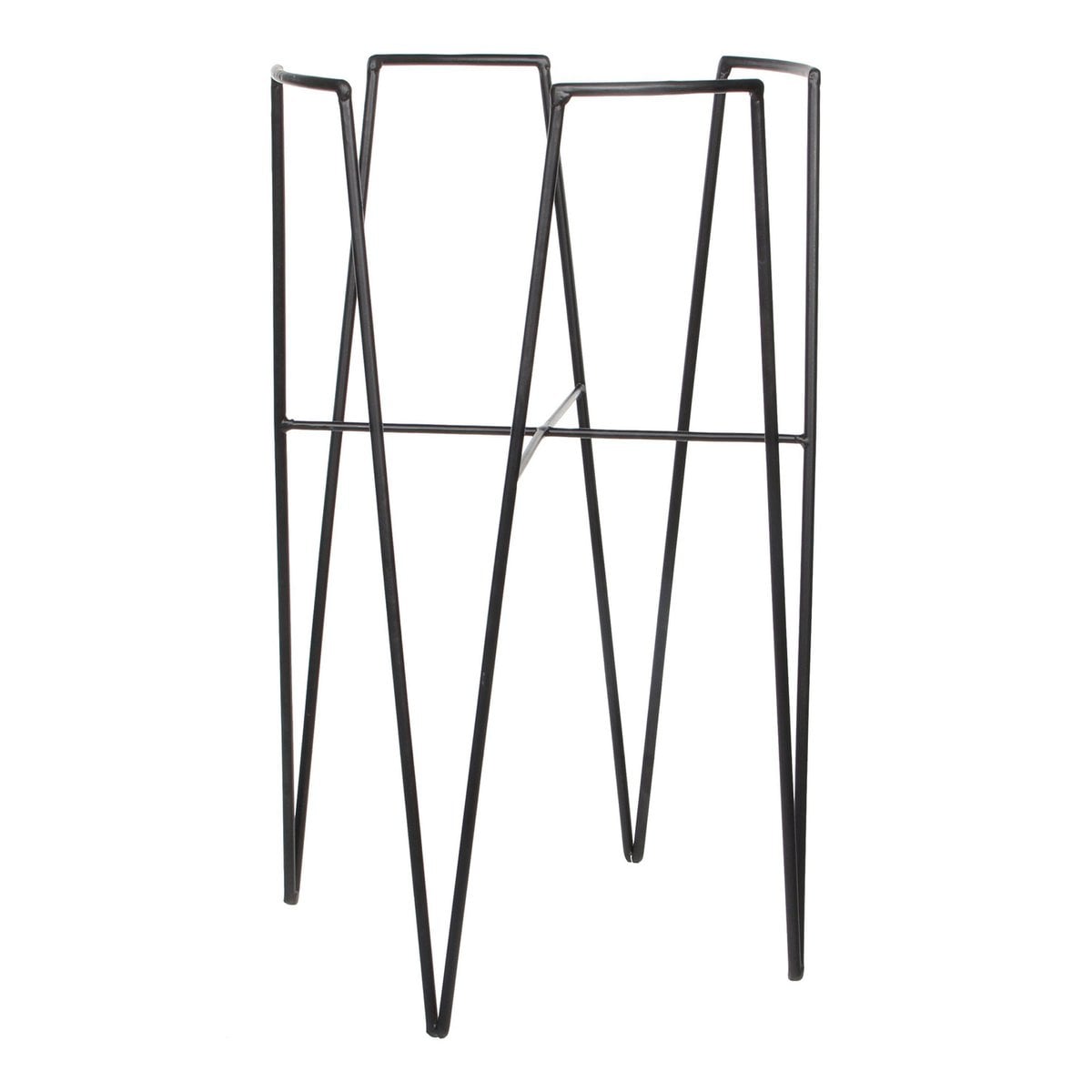 Support pour plantes Blom Noir - vue de face avec plante