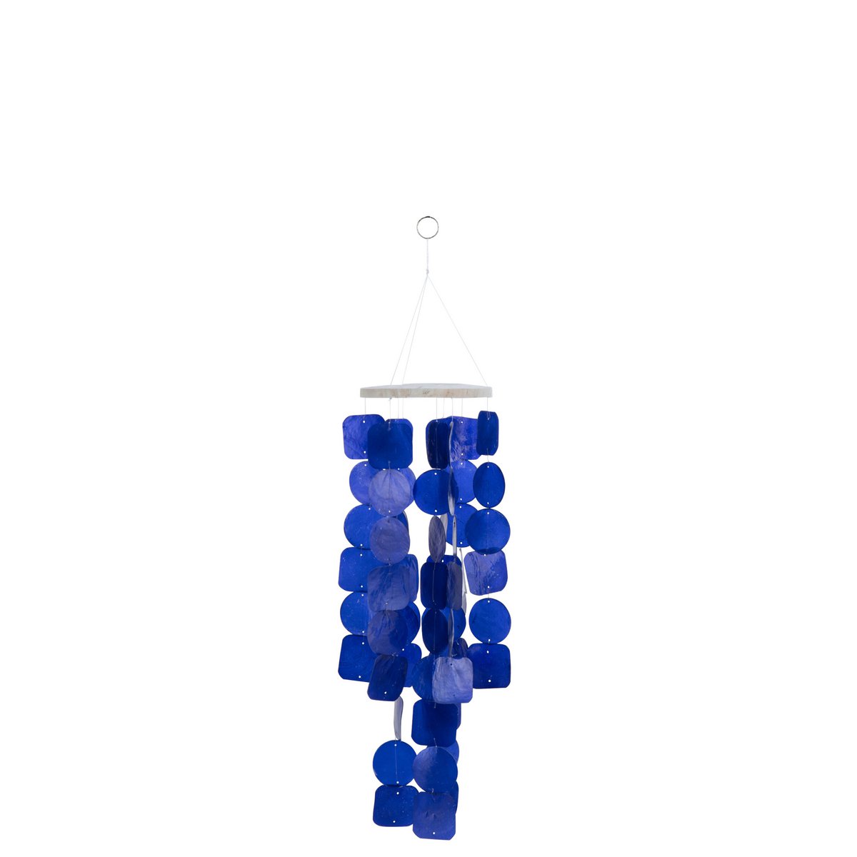 Carillon à vent J-Line Schub bleu en bois suspendu
