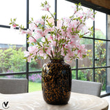 Vase guépard en verre vieil or