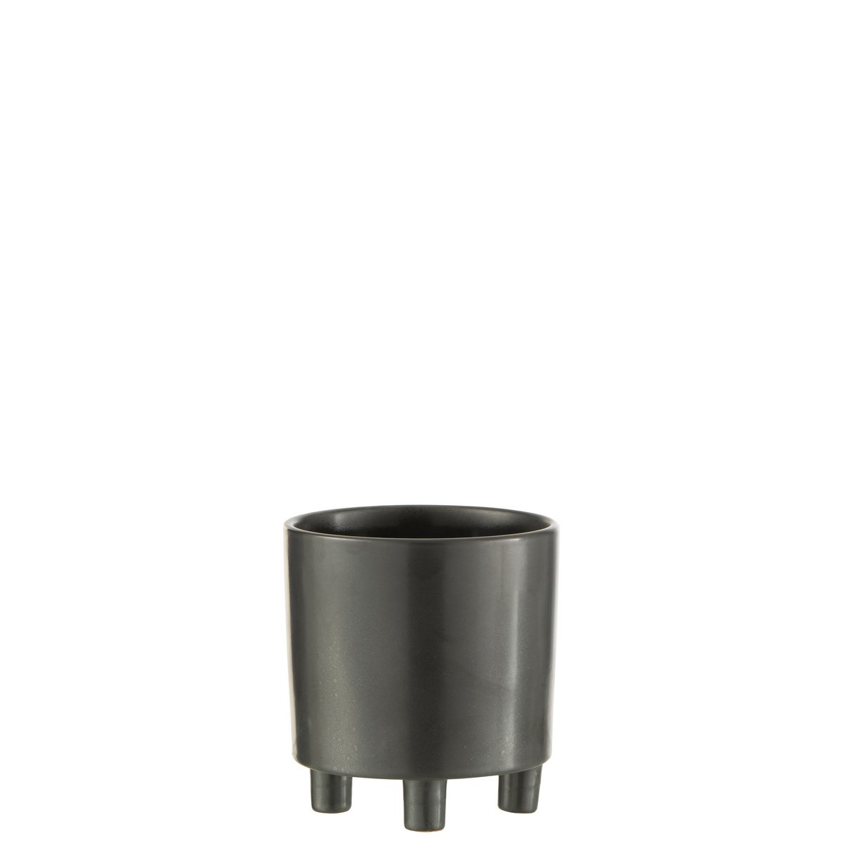 Pot de fleur J-Line Smoke en céramique gris/noir, vue de face