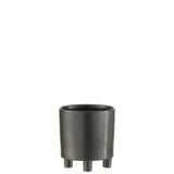 Pot de fleur J-Line Smoke en céramique gris/noir, vue de face