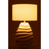 Vue latérale de la lampe J-Line Golf en céramique blanche