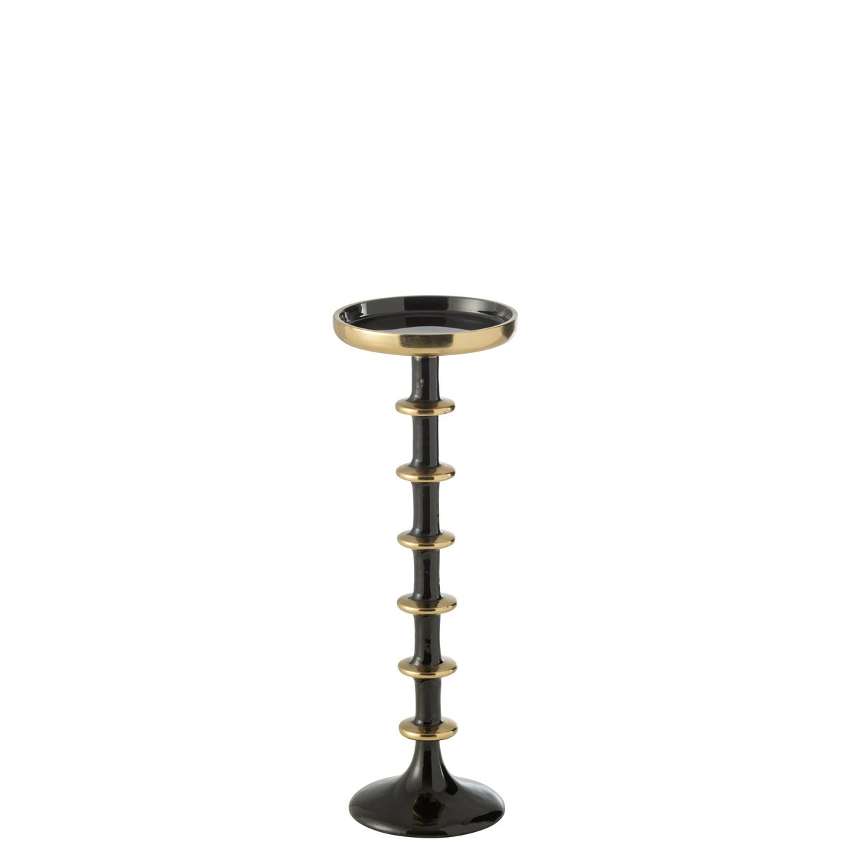 Détail du bougeoir boule J-Line, finition élégante en or