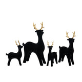 Sculpture Rendeer Velvet en polyresine noir, vue latérale