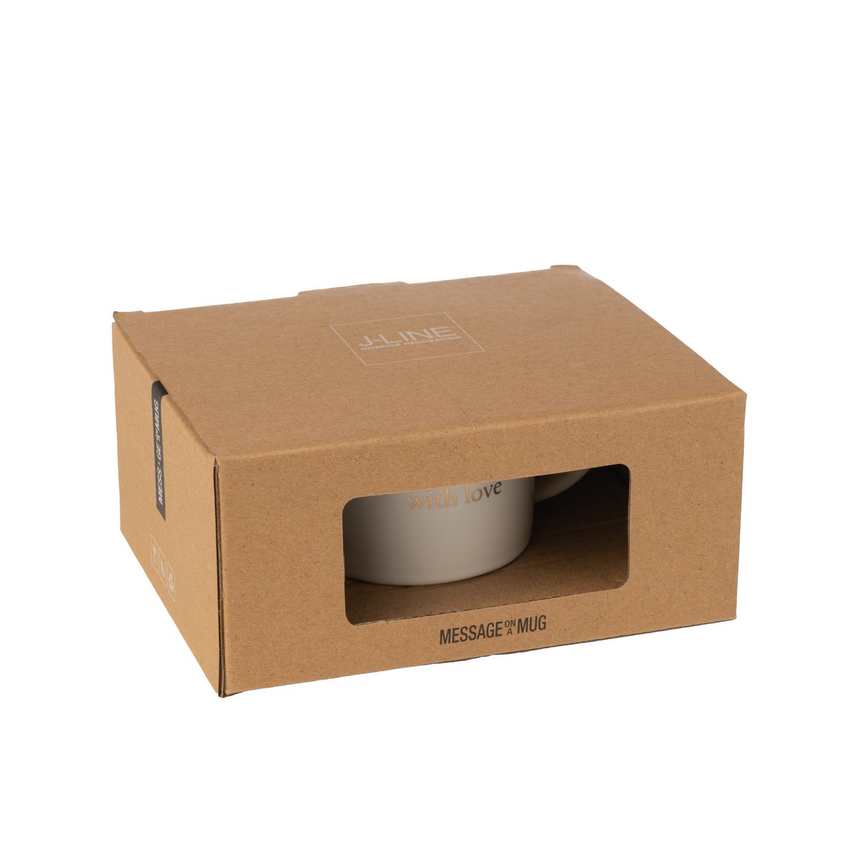 Vue latérale du set en porcelaine J-Line, montrant les détails du design cœur