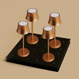 Lot de 4 lampes de table rechargeables en cuivre avec station de recharge