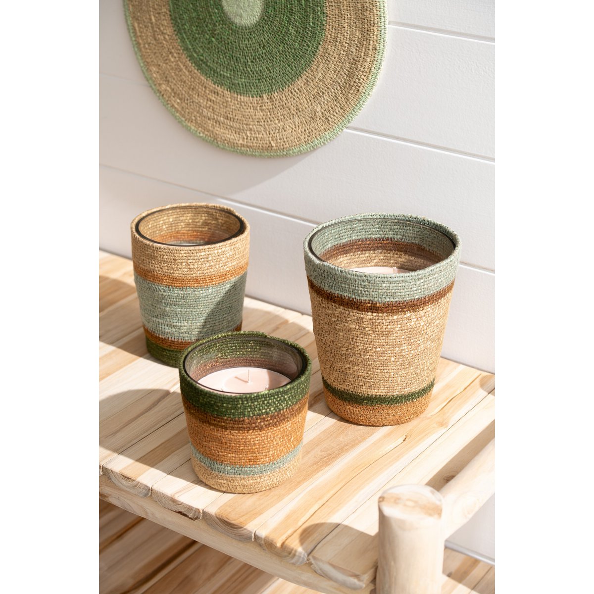 Bougie J-Line Mand Beige - gros plan sur la cire