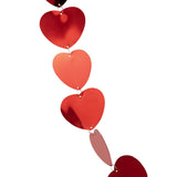 Guirlande J-Line Cœurs - PVC - rouge