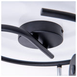 Mur à 3 places et plafond Rondel Spot "Casco" en métal en noir, et or, avec version E27, Øca. 48 cm. Éclairage élégant pour le salon, la salle à manger ou la cuisine.