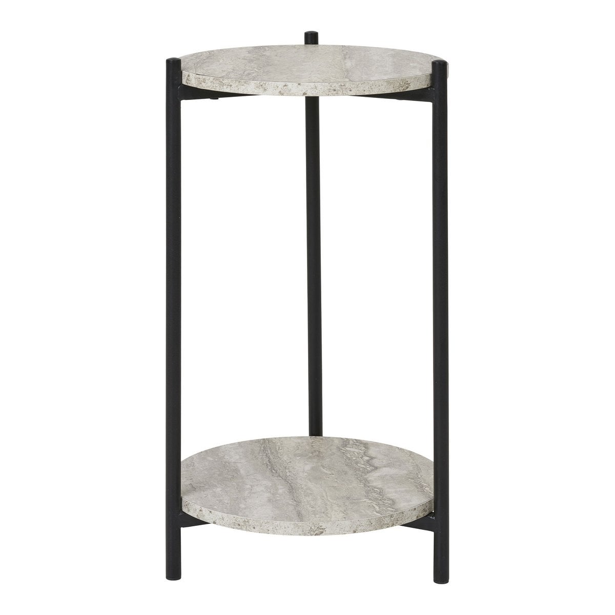Table d'appoint Leuven avec plateau noir et beige vue de face