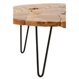 Table basse J-Line Samuel en bois marron, vue de face