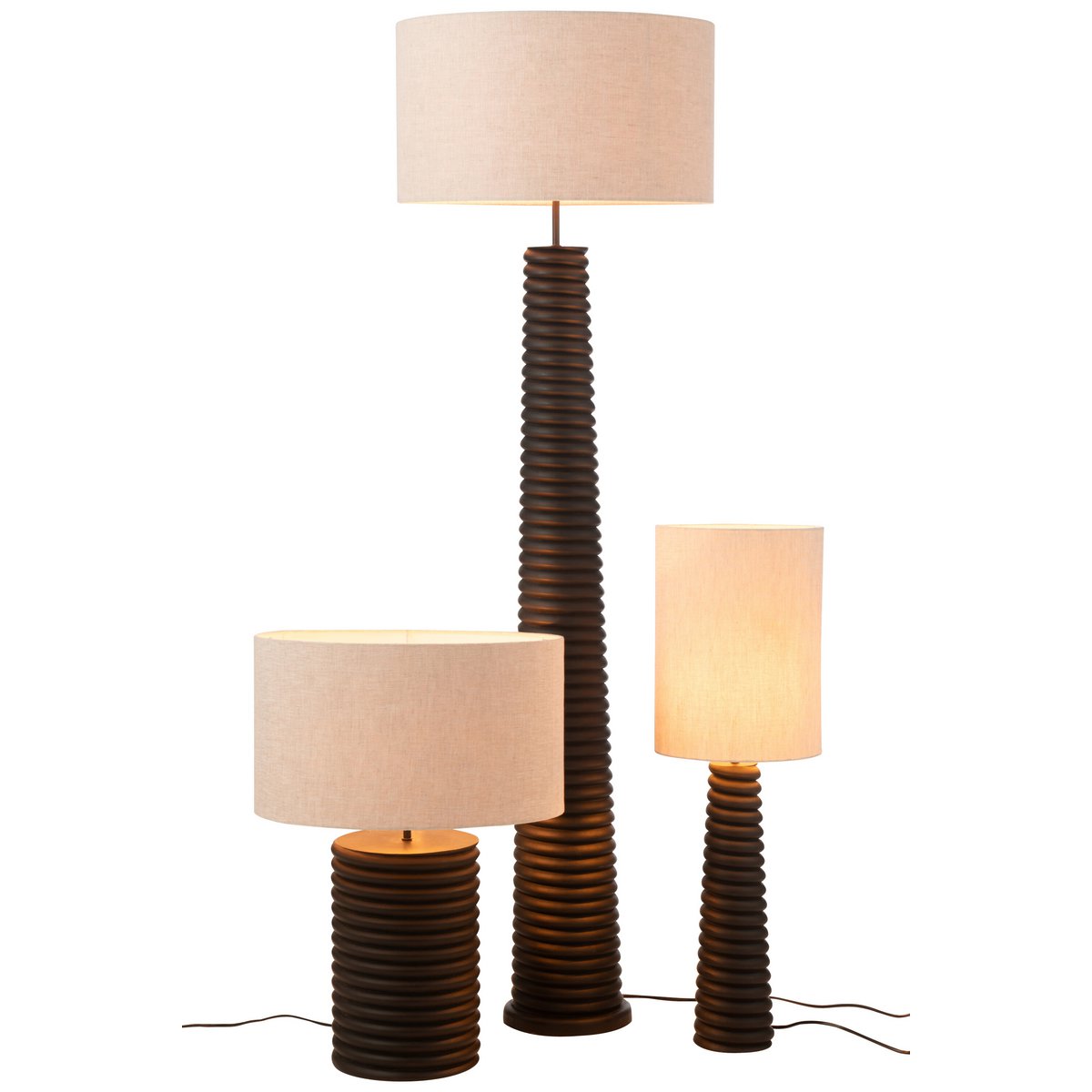 Vue latérale du lampadaire J-Line Ailanthus en bois