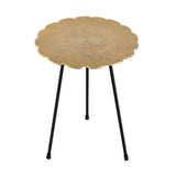Table d'appoint métal table décorative 4 parties Hilton ø 35 x H 45 cm ronde aluminium argenté ou doré