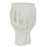 Vase J-Line Flowerpot Hands en ciment blanc, vue avant