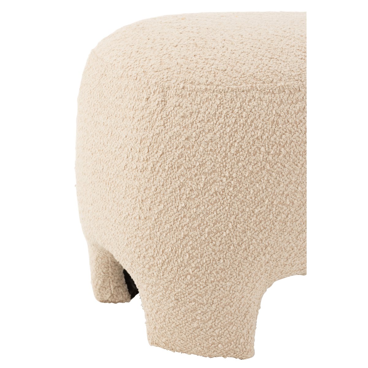 Pouf J-Line en bois blanc dans un salon moderne